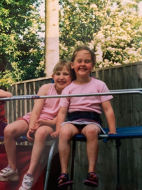 Poppy and I, aged 5 and 6 years old 